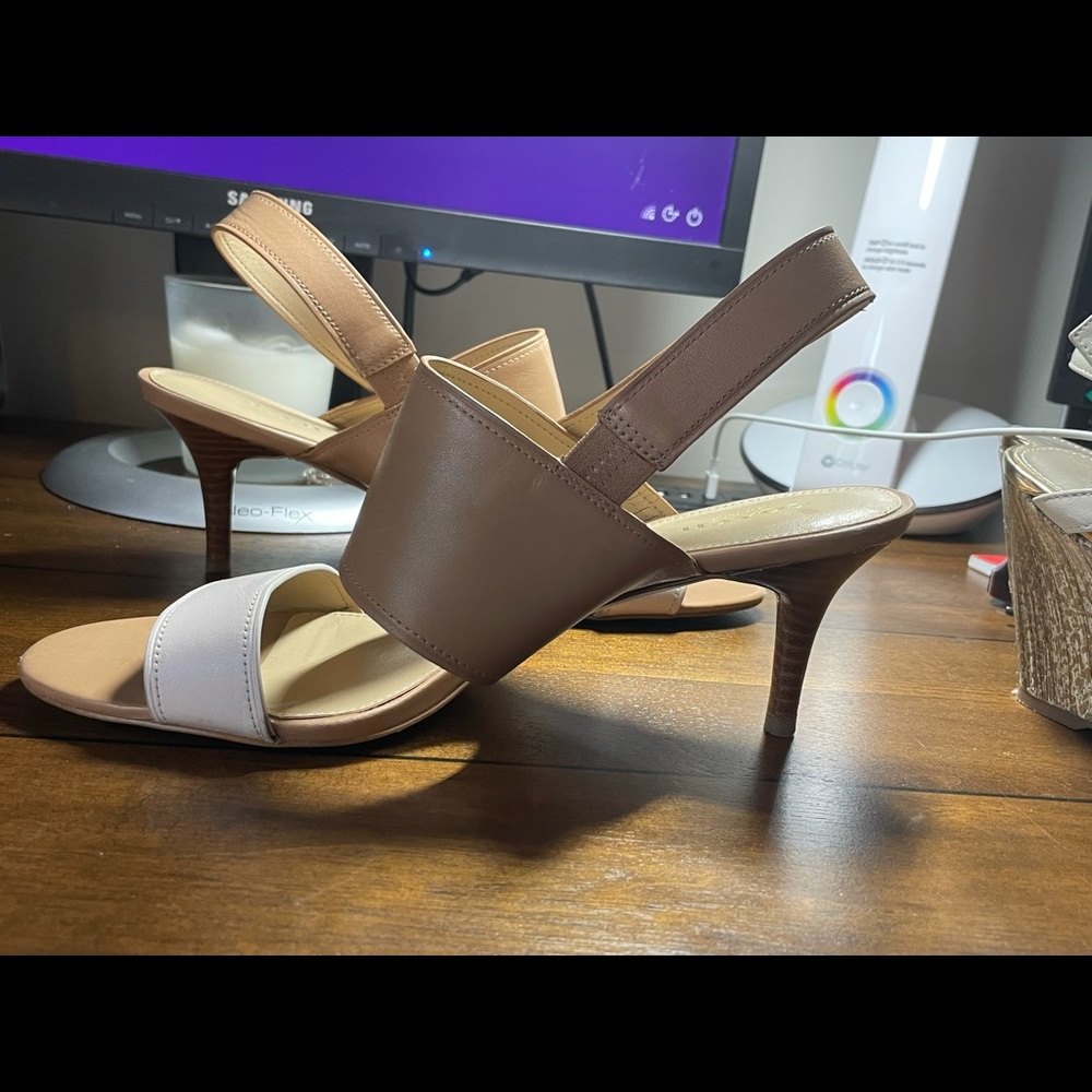 Coach tone on tone sling backs. Lightly worn.